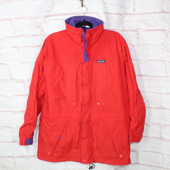 Patagonia Other - Patagonia Red Nylon Blend Lined Full Zip Windbreaker Hiking Jacket Size M